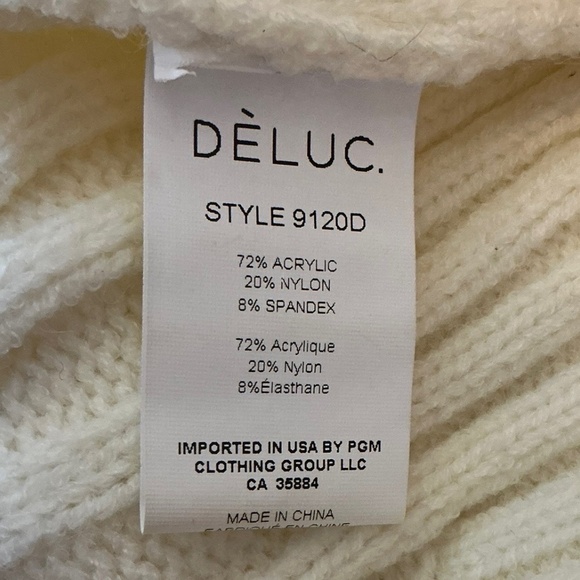 Dèluc Ivory Ribbed Turtleneck Sleeveless Sweater Top – Size XS - Picture 6 of 7